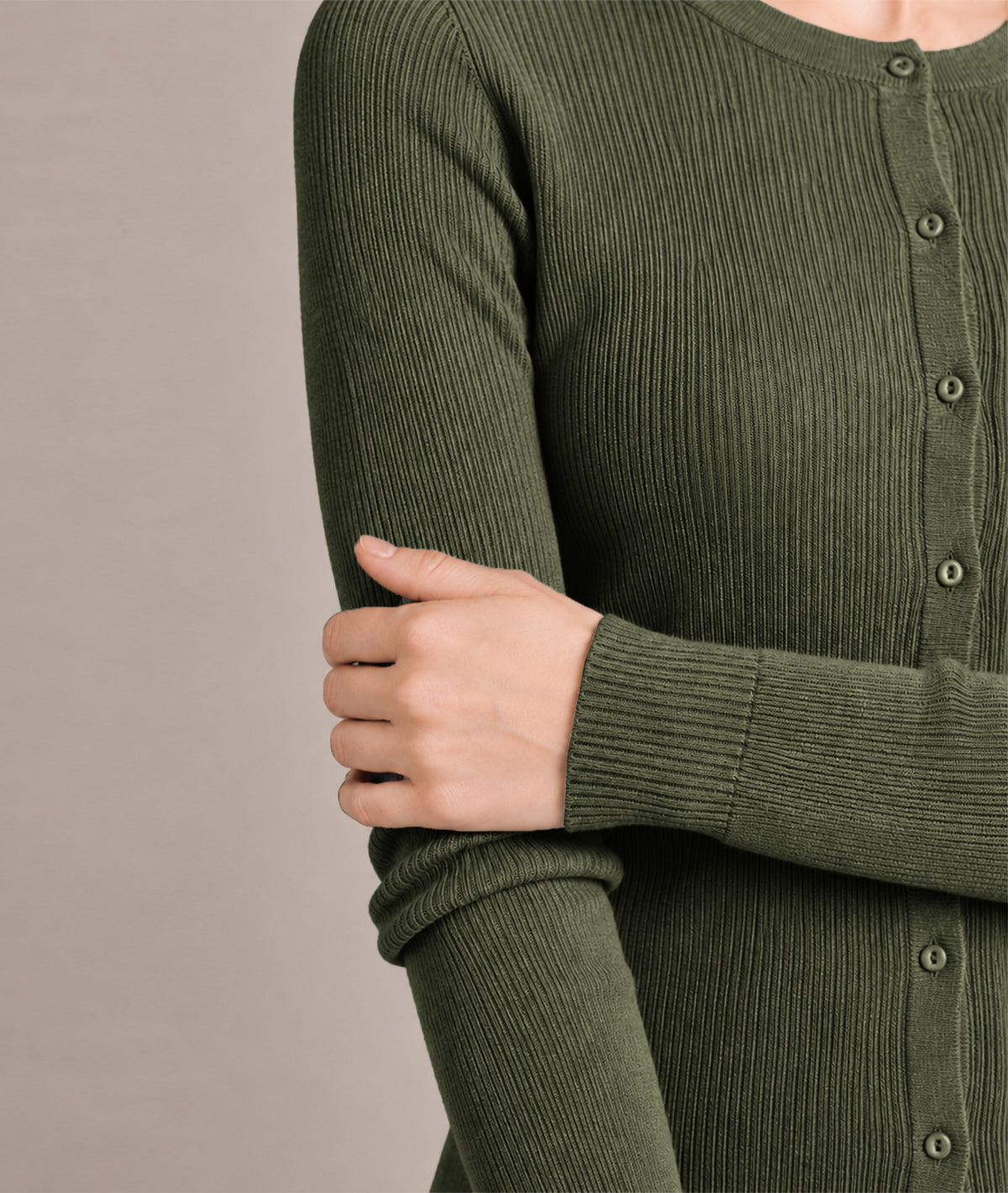Women’s Soft-Knit Ribbed Button-Down Cardigan Sweater