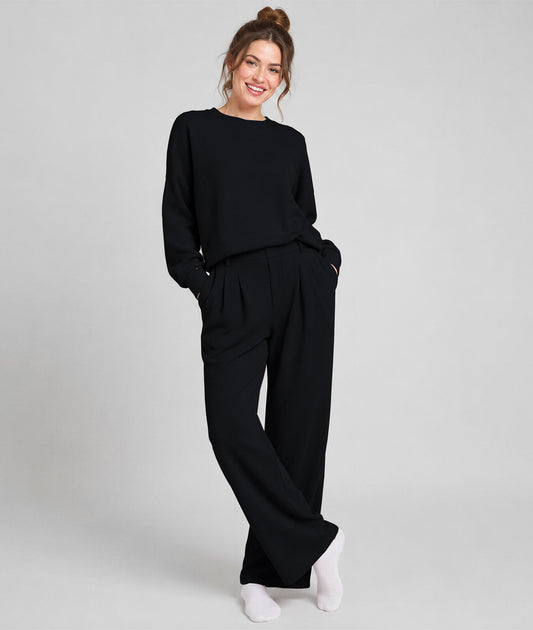 Waffle Knit Stretch Pants – Soft 2-Way Stretch Comfort Lounge Pant