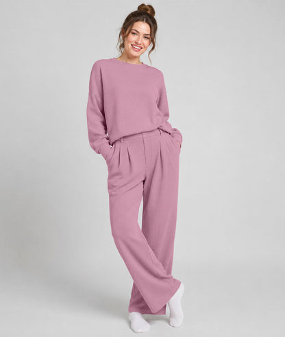 Waffle Knit Stretch Pants – Soft 2-Way Stretch Comfort Lounge Pant