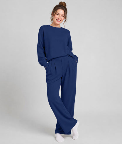 Waffle Knit Stretch Pants – Soft 2-Way Stretch Comfort Lounge Pant