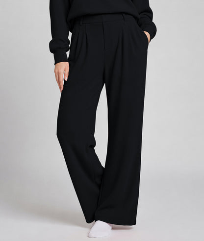 Waffle Knit Stretch Pants – Soft 2-Way Stretch Comfort Lounge Pant