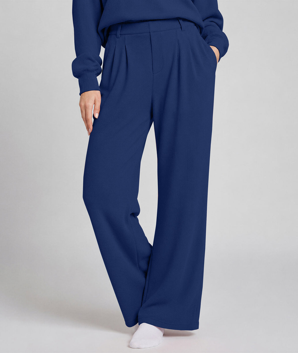 Waffle Knit Stretch Pants – Soft 2-Way Stretch Comfort Lounge Pant