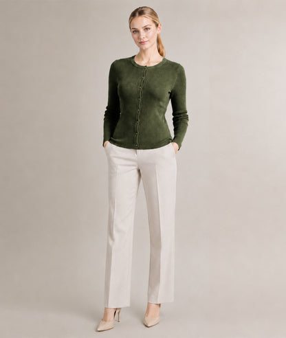 Women’s Soft-Knit Ribbed Button-Down Cardigan Sweater