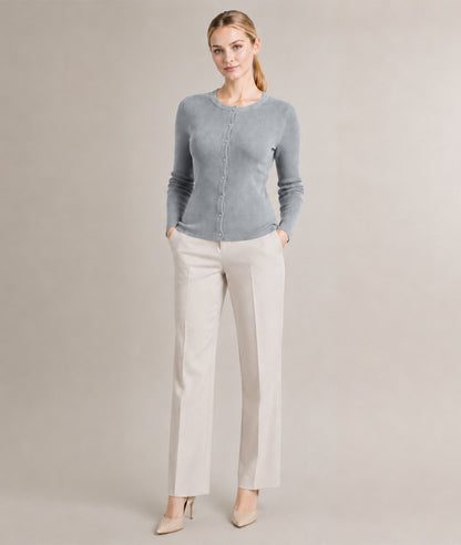 Women’s Soft-Knit Ribbed Button-Down Cardigan Sweater