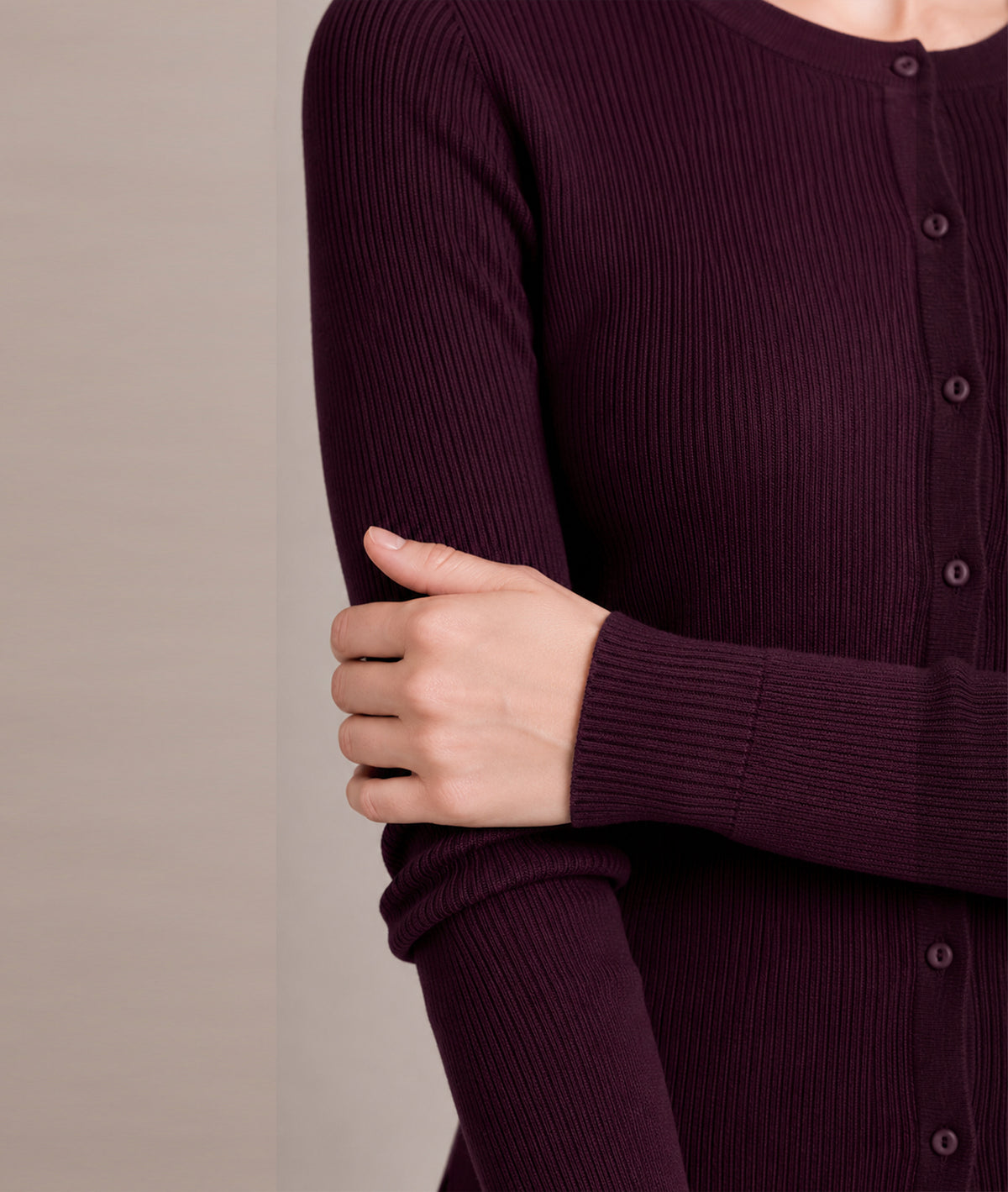 Women’s Soft-Knit Ribbed Button-Down Cardigan Sweater