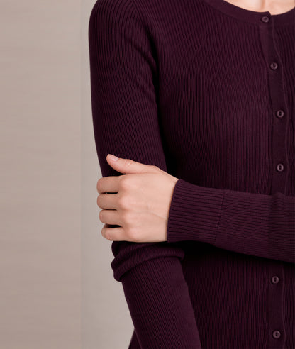Women’s Soft-Knit Ribbed Button-Down Cardigan Sweater