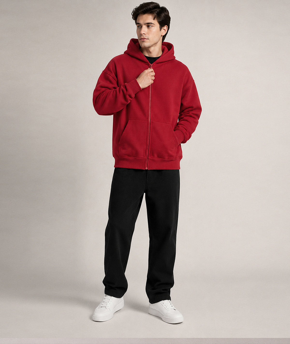 Cloud Zip Oversized Hoodie – Full-Zip Unisex Hoodie with Double-Lined Hood