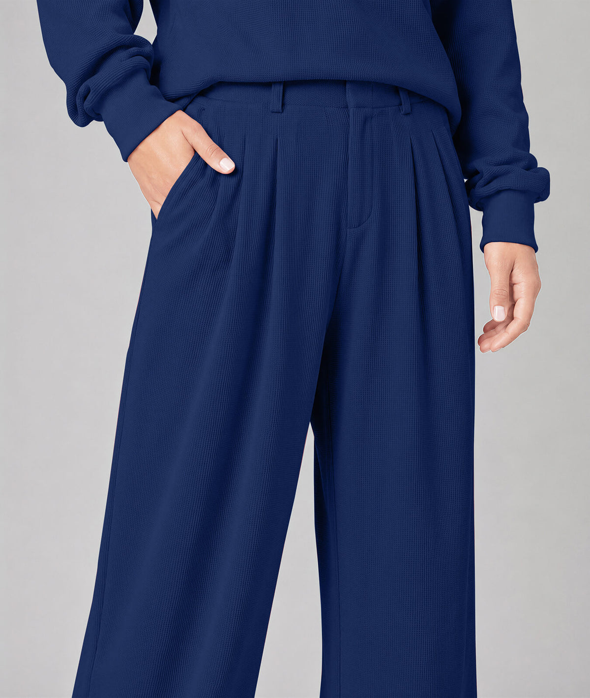 Waffle Knit Stretch Pants – Soft 2-Way Stretch Comfort Lounge Pant