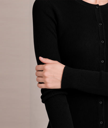 Women’s Soft-Knit Ribbed Button-Down Cardigan Sweater