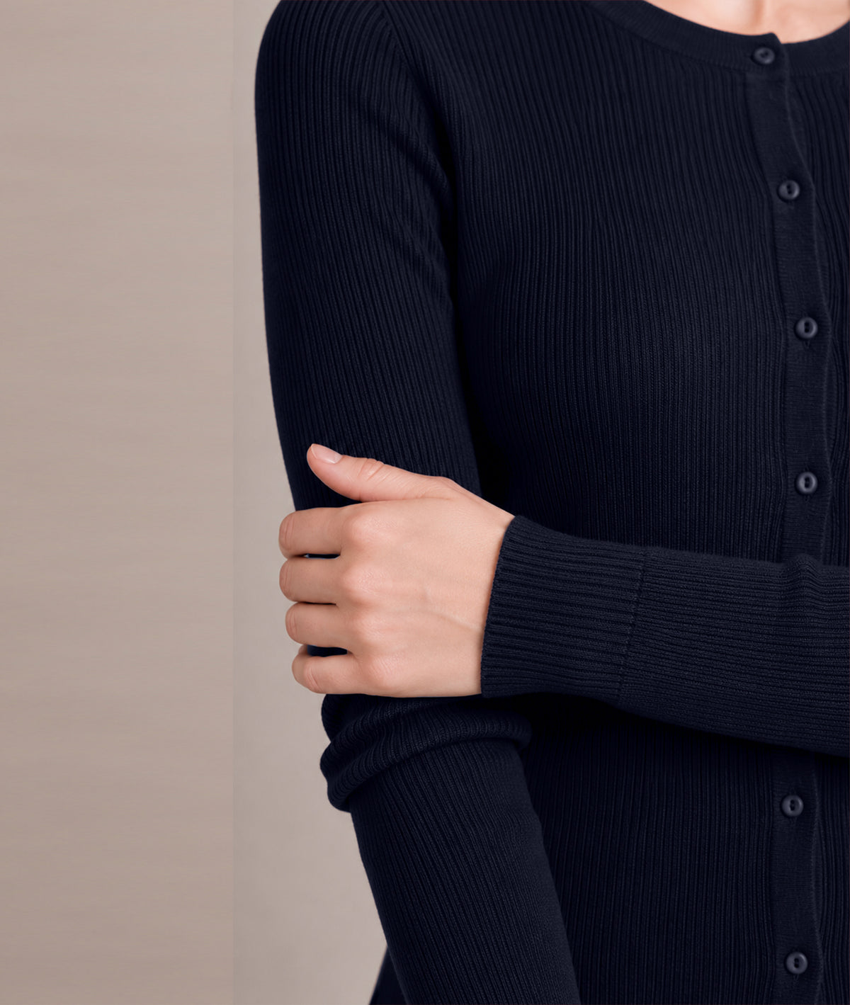 Women’s Soft-Knit Ribbed Button-Down Cardigan Sweater