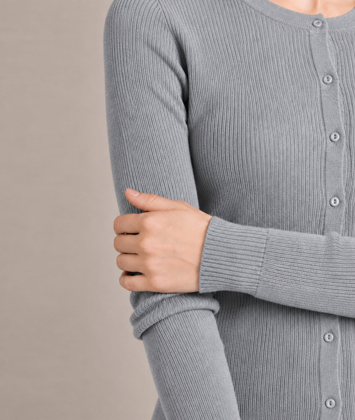 Women’s Soft-Knit Ribbed Button-Down Cardigan Sweater