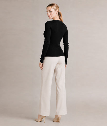 Women’s Soft-Knit Ribbed Button-Down Cardigan Sweater