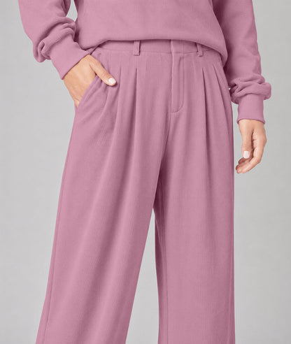 Waffle Knit Stretch Pants – Soft 2-Way Stretch Comfort Lounge Pant