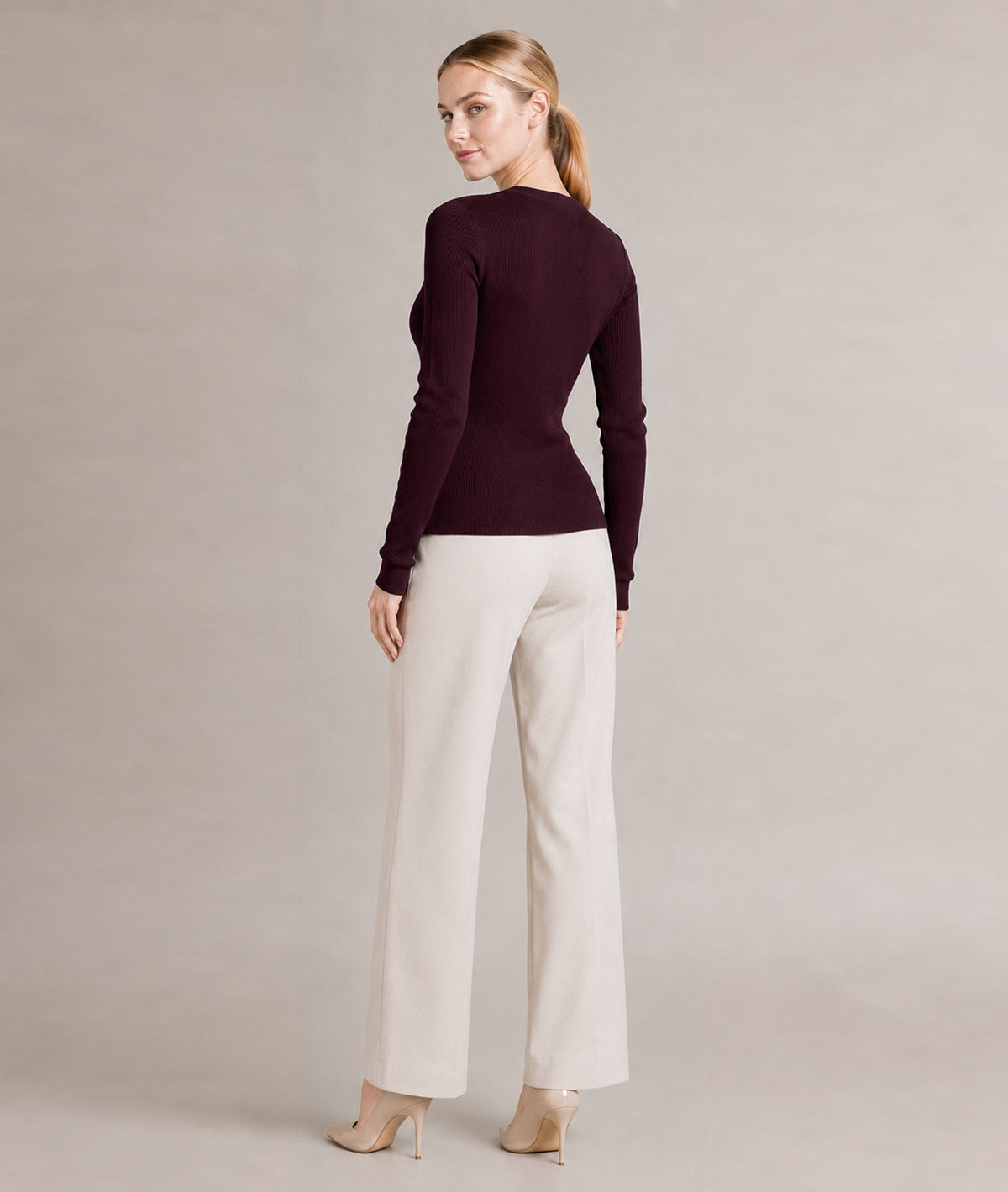 Women’s Soft-Knit Ribbed Button-Down Cardigan Sweater