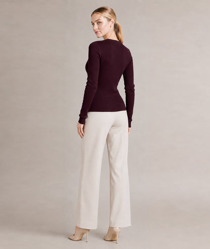 Women’s Soft-Knit Ribbed Button-Down Cardigan Sweater