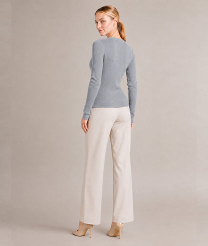 Women’s Soft-Knit Ribbed Button-Down Cardigan Sweater