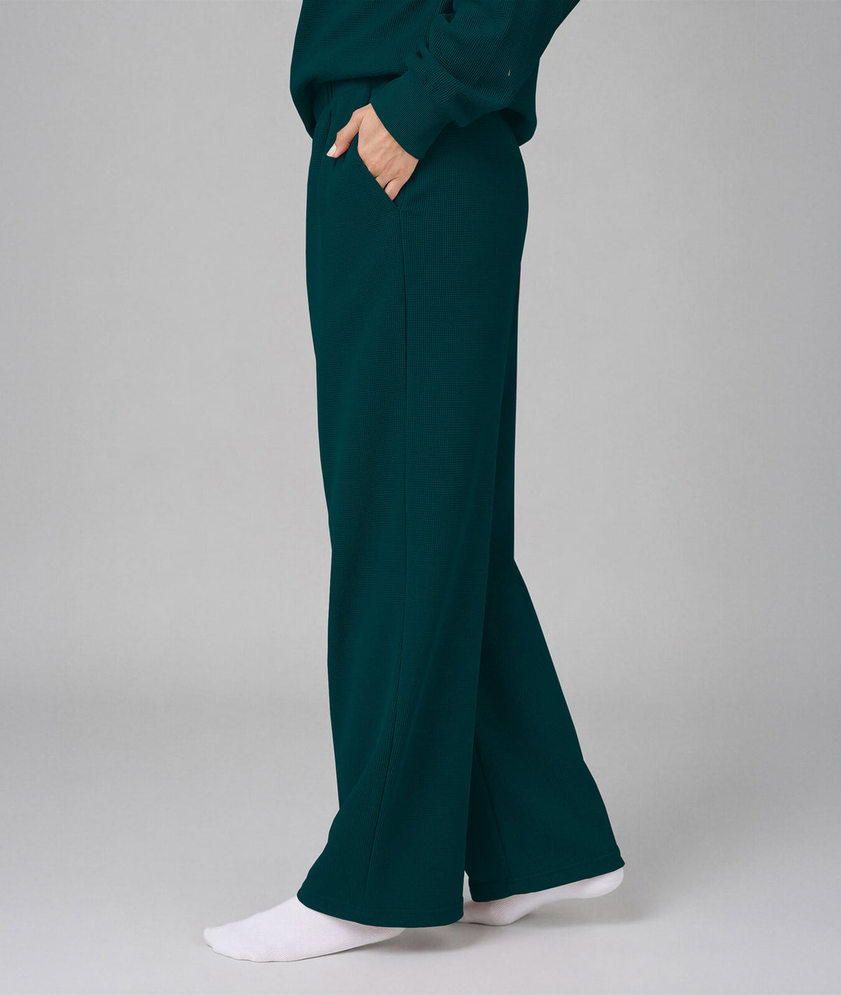 Waffle Knit Stretch Pants – Soft 2-Way Stretch Comfort Lounge Pant