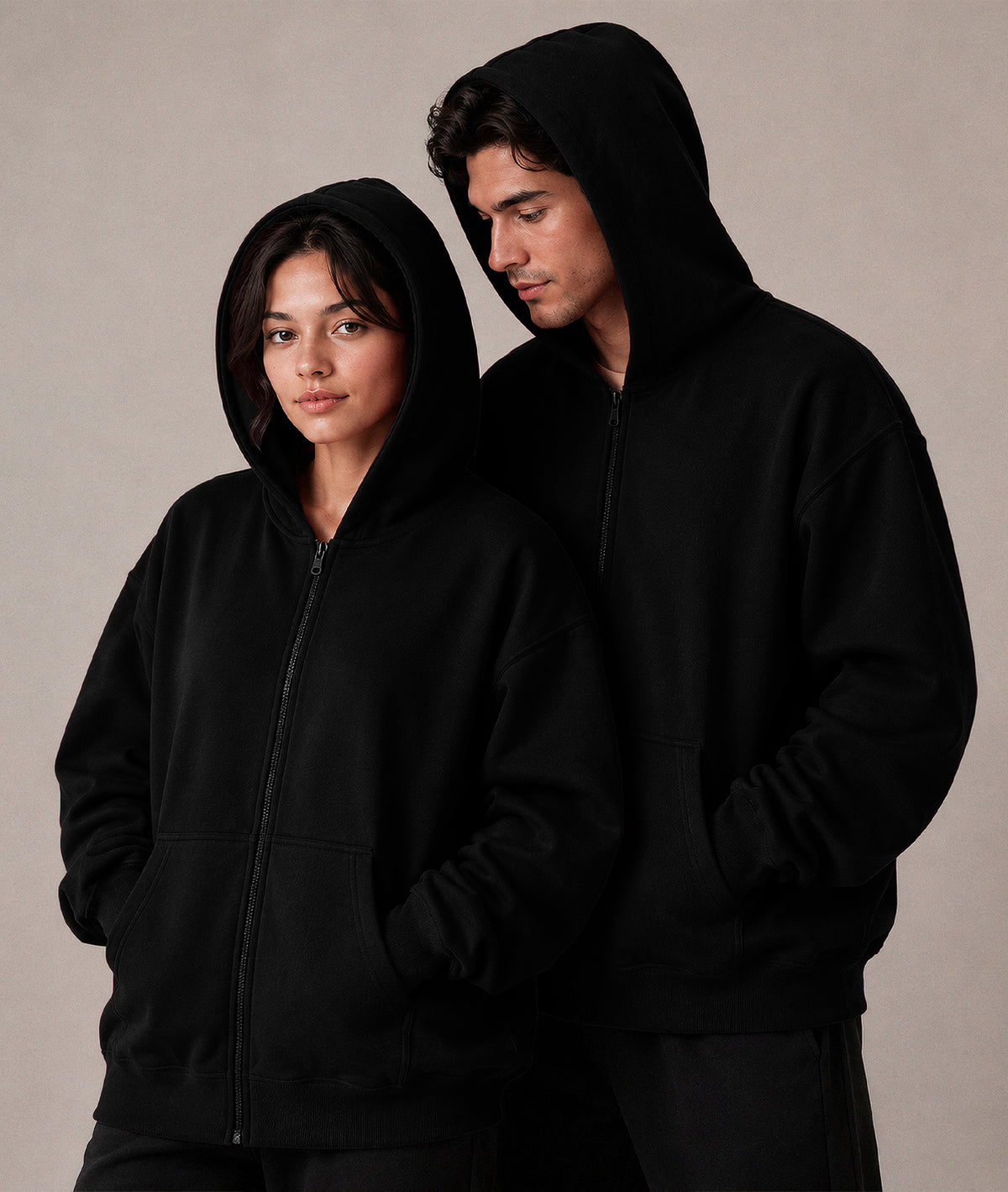Cloud Zip Oversized Hoodie – Full-Zip Unisex Hoodie with Double-Lined Hood