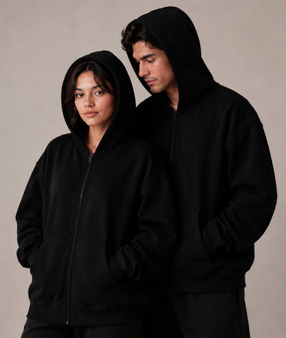Cloud Zip Oversized Hoodie – Full-Zip Unisex Hoodie with Double-Lined Hood