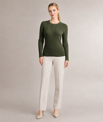 Women’s Soft-Knit Ribbed Button-Down Cardigan Sweater