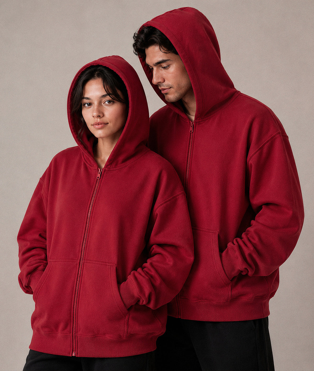 Cloud Zip Oversized Hoodie – Full-Zip Unisex Hoodie with Double-Lined Hood