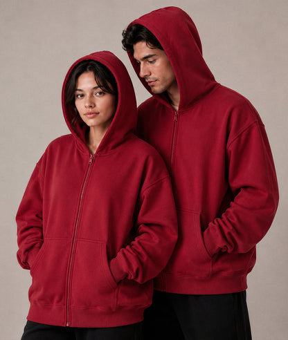 Cloud Zip Oversized Hoodie – Full-Zip Unisex Hoodie with Double-Lined Hood
