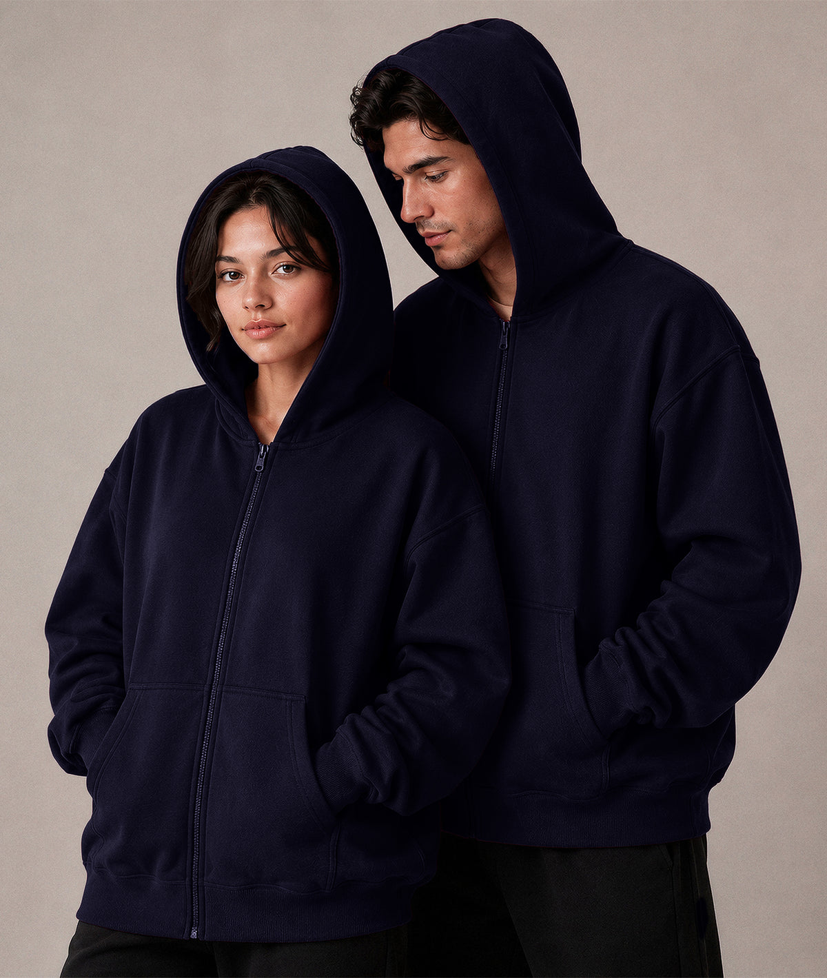 Cloud Zip Oversized Hoodie – Full-Zip Unisex Hoodie with Double-Lined Hood