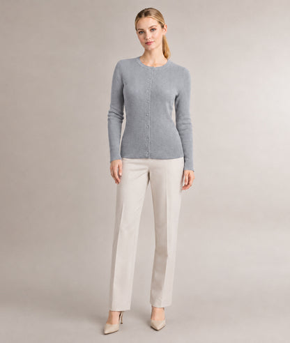 Women’s Soft-Knit Ribbed Button-Down Cardigan Sweater