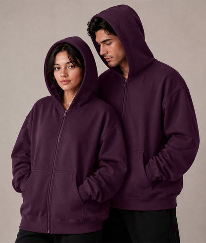 Cloud Zip Oversized Hoodie – Full-Zip Unisex Hoodie with Double-Lined Hood