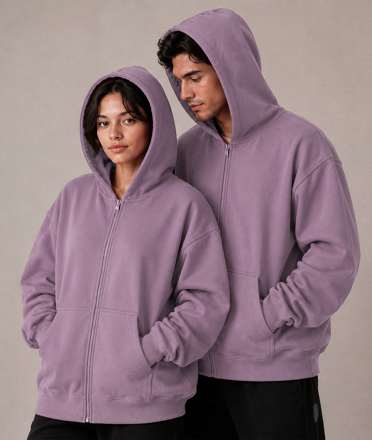 Cloud Zip Oversized Hoodie – Full-Zip Unisex Hoodie with Double-Lined Hood