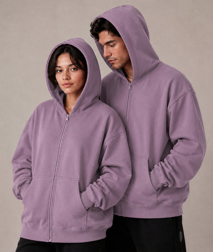 Cloud Zip Oversized Hoodie – Full-Zip Unisex Hoodie with Double-Lined Hood