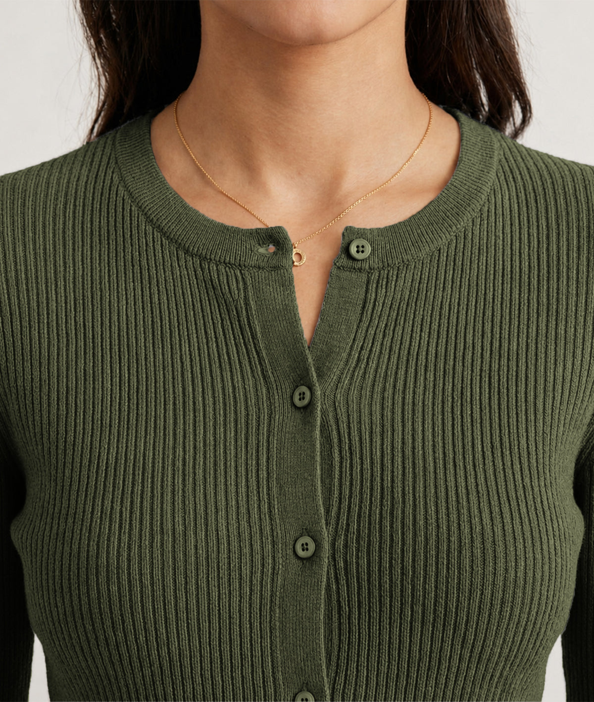 Women’s Soft-Knit Ribbed Button-Down Cardigan Sweater