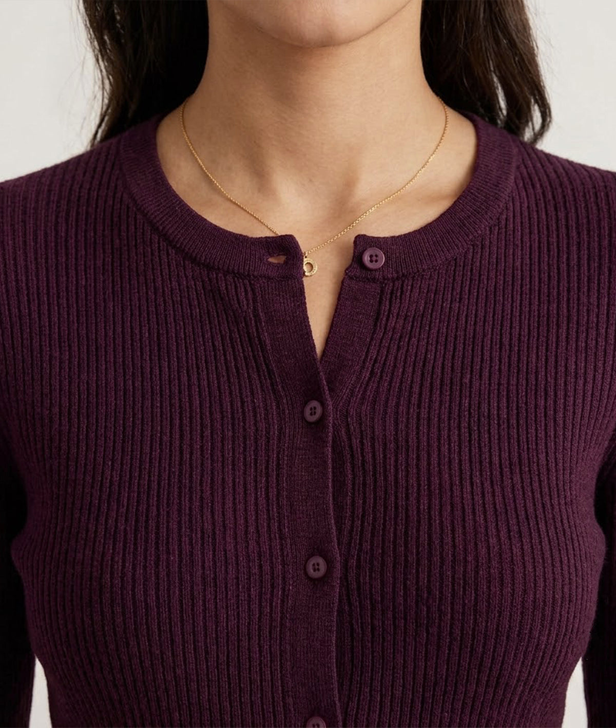 Women’s Soft-Knit Ribbed Button-Down Cardigan Sweater