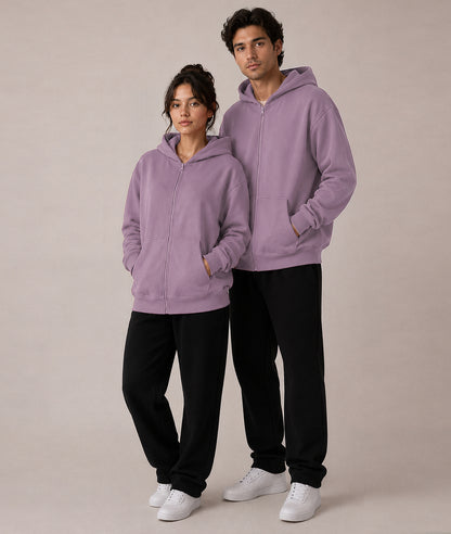 Cloud Zip Oversized Hoodie – Full-Zip Unisex Hoodie with Double-Lined Hood