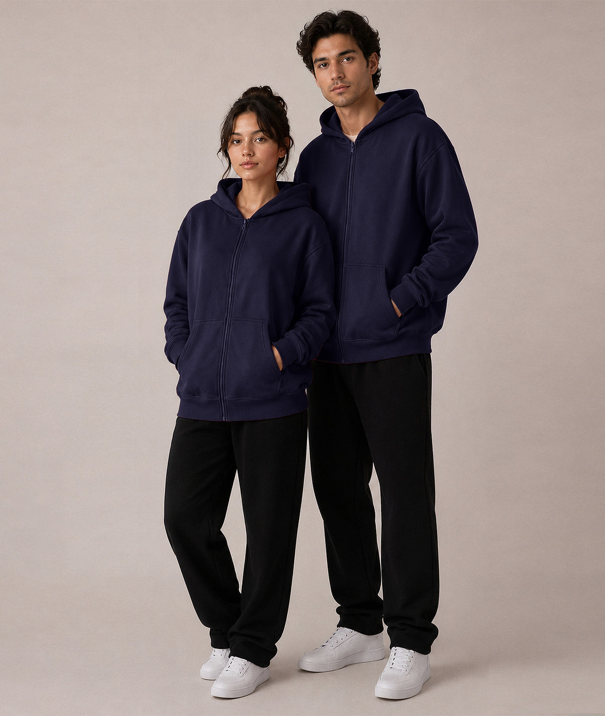 Cloud Zip Oversized Hoodie – Full-Zip Unisex Hoodie with Double-Lined Hood