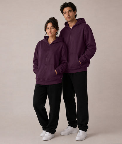 Cloud Zip Oversized Hoodie – Full-Zip Unisex Hoodie with Double-Lined Hood