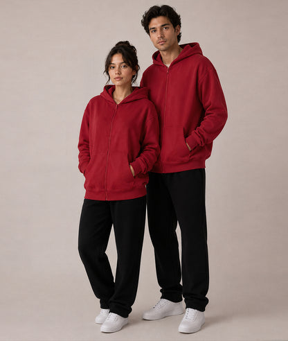 Cloud Zip Oversized Hoodie – Full-Zip Unisex Hoodie with Double-Lined Hood