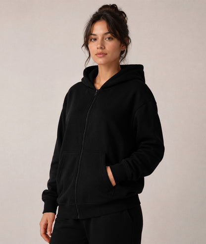 Cloud Zip Oversized Hoodie – Full-Zip Unisex Hoodie with Double-Lined Hood