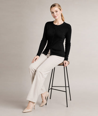 Women’s Soft-Knit Ribbed Button-Down Cardigan Sweater