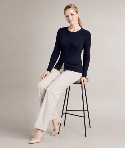 Women’s Soft-Knit Ribbed Button-Down Cardigan Sweater