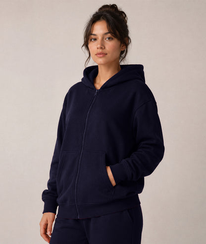 Cloud Zip Oversized Hoodie – Full-Zip Unisex Hoodie with Double-Lined Hood