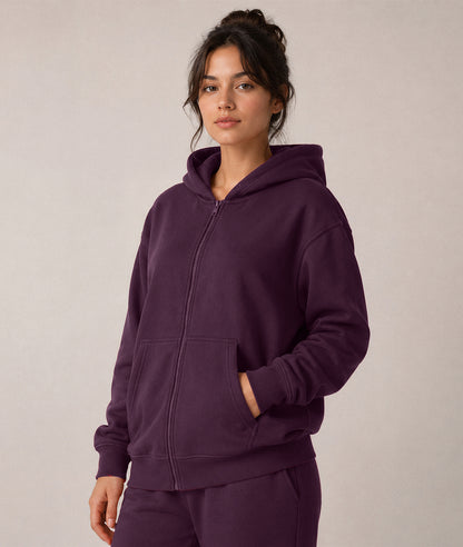 Cloud Zip Oversized Hoodie – Full-Zip Unisex Hoodie with Double-Lined Hood