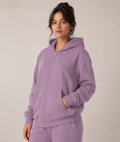 Cloud Zip Oversized Hoodie – Full-Zip Unisex Hoodie with Double-Lined Hood